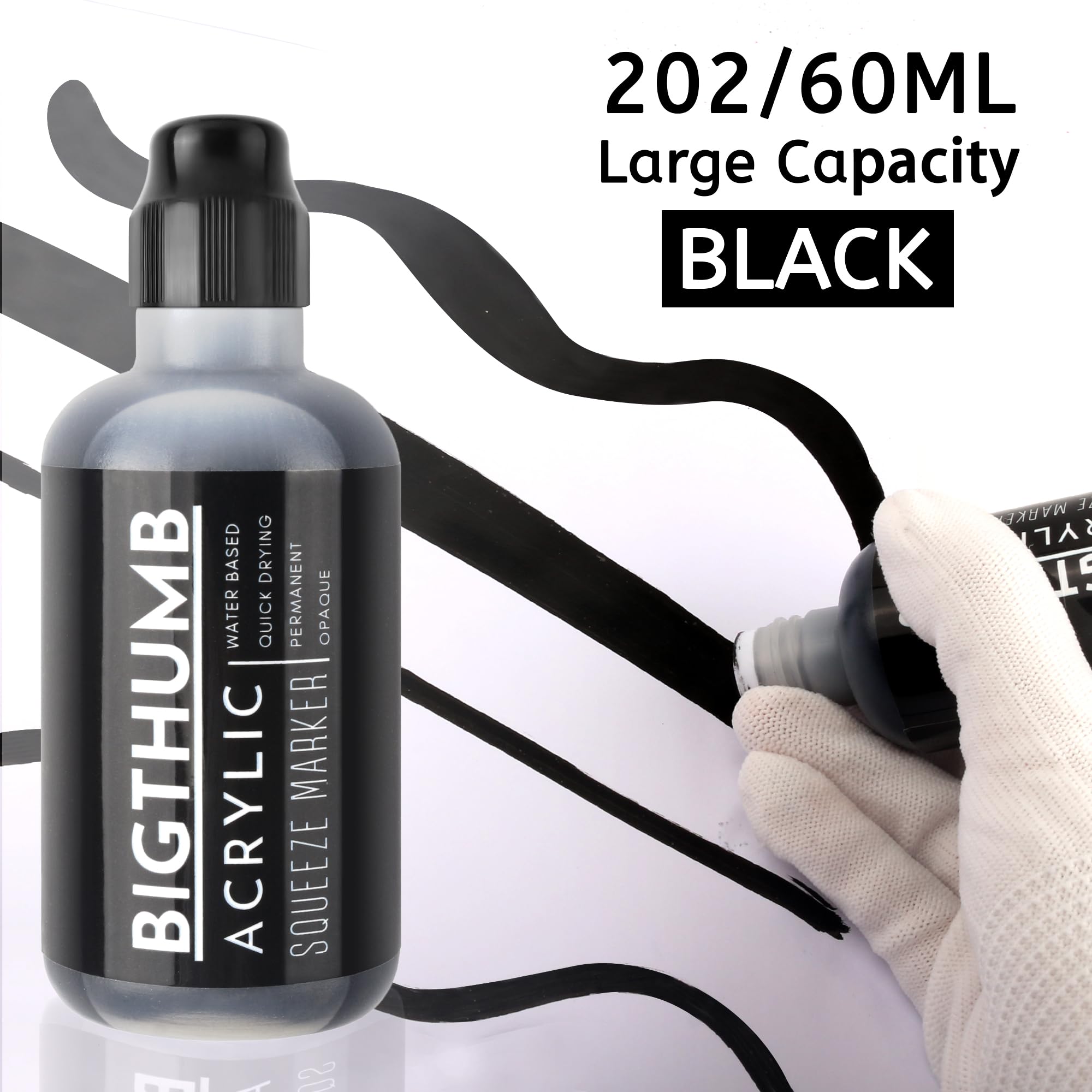 Amazon.com: BIGTHUMB Black Graffiti Mop Paint Marker, Water-Based